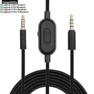 2M Braided Audio Cable for Logitech G233 / G433 / G Pro X / G Pro Headset with Mute Volume Control Replacement Extension Aux Cord