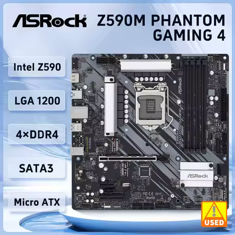 ASRock Z590M Phantom Gaming 4 Motherboard Intel Z590 LGA 1200 DDR4 128GB support 11600 11500 10325 1