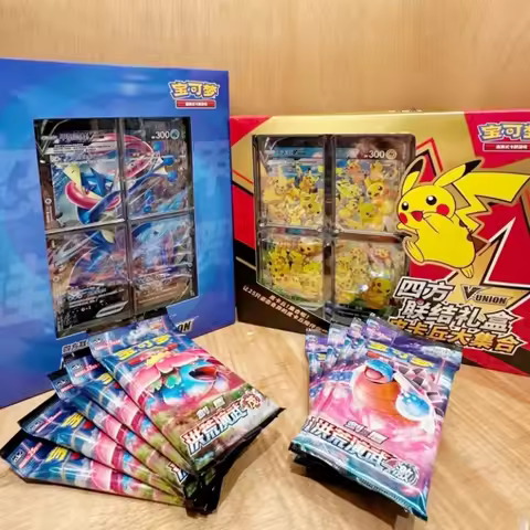 New Genuine 100% Original Pokemon Ptcg Card Quartet Coupling V-Union Gift Box Pikachu Big Gather Mor