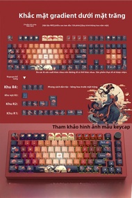 Keycaps PBT Side-Engraving Mechanical Keyboard Keycaps Heat Sublimation Red Keycaps Height Profile E