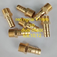 5 pieces; External thread 3/4 inch-17mm, mouse tail to connect 8, 10, 12mm soft hose
