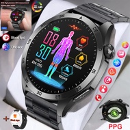 2024 New AMOLED Screen Men Medical Grade Smartwatch Blood Lipid Uric Acid ECG Bracelet Body Temperature Bluetooth Call Health Smartwatch For Huawei