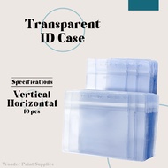 WPS - Transparent Plastic ID Holder with Zip Lock ID Case Vertical & Horizontal ID Protector (10pcs 