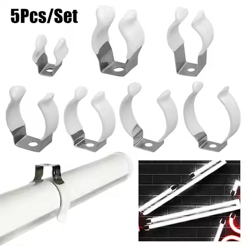 5Pcs Fixing Clips Spring Terry Clip With Rubber Protection Base Tool Lamp Tube Clip T3/T4/T5/T6/T7/T