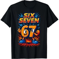 Basketball 67 Six Seven Printed Funny Meme Drip T-Shirts Cotton Funny Italian Brainrot 6 7 Meme