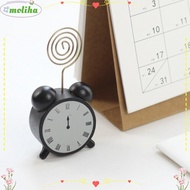 MOLIHA Table Picture Holder, Desktop Mount Balck Place Card Holder, Creative 1.97x3.54in Wood Clip S