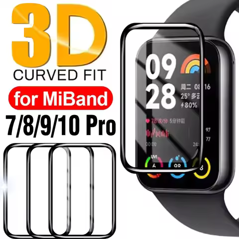 3D Curved Screen Protector For Xiaomi Mi Band 7 8 9 10 Pro Smartwatch HD Clear Protective Film not G