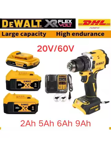 100%DeWALT Original Battery 20V/60V 2Ah/5Ah/6Ah/9Ah MAX FlexVolt Li-Ion Battery for DeWALT Power Too