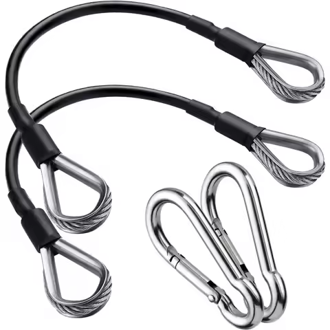 2PCS Gym Cable Extension, Heavy Duty 5mm(0.2inch) Steel Wire Rope, Cable Pulley Attachments for Home