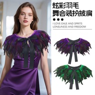 Gothic Feather Shawl Cock Feather Scarf Chicken Feather Fake Collar Feather Cloak Cloak Accessories 
