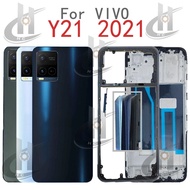 For VIVO Y21 2021 Y21A Y21G Y21E Y21S Y21T Battery Back cover Housing middle frame + Button + LCD Fr