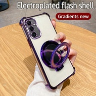  For Samsung Galaxy A37 5G Case Shockproof Electroplated TPU Stand Cover Phone Casing For Samsung A