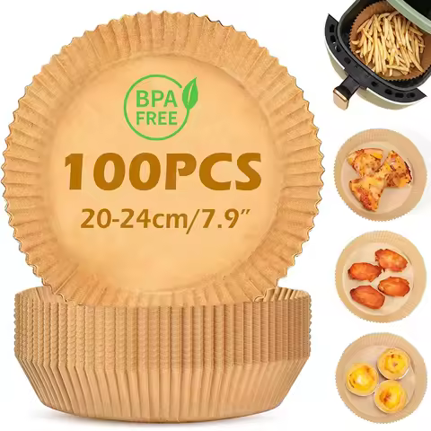 20cm Round Air Fryer Parchment Paper for 5 to 8 QT Nonstick Air Fryer Paper Compatible with Ninja, P