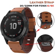 Leather Strap for Garmin Fenix 6/6X 6S Pro Fenix 5/5 5S Plus/Forerunner 935/945//Quatix 5 Quick Release band Wrist Strap