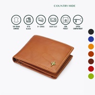 COUNTRY HIDE SEMPRE Top Grain Cowhide RFID Blocking Mid Flip Short Wallet w Coin Pocket CH00-HW2002