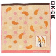 日本市集 - 日本Mofusand 炸蝦貓 粉黃色 純棉毛巾手帕 (565)【市集世界 - 日本市集】