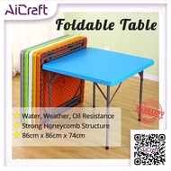 🍀 [SG STOCK] Foldable Table HDPE 86*86 cm Square Portable Folding Heavy Duty Strong Stable Outdoor Function Event