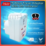 3 Way Universal Multi Adapter Switch travel adapter Socket Plug