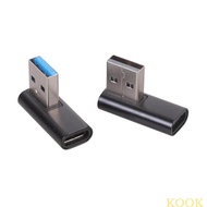 KOOK 2  set Left And Right Angled USB to USB C Connectors For Phones Laptops