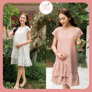 Váy Bầu Mùa Hè Phối Bèo Lệch Tơ Vân SALE SỐC Đủ Size Cho Mẹ Bầu Và Sau SinhTừ 47-85kg BELLA MAMA