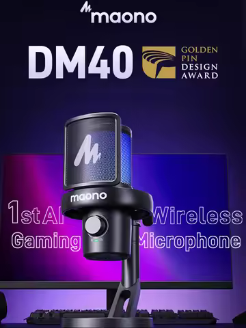 MAONO DM40 Wireless USB Microphone with AI Voice Changer Noise Reduction Condenser Mic for Gaming St