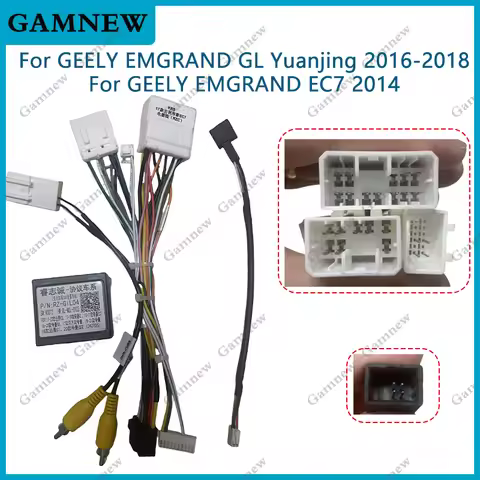 16Pin Car Wiring Harness Adapter With Canbus Box Decoder For Geely Emgrand GL Yuanjing EC7 Android R