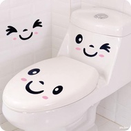 Cute Smiley Face Toilet Sticker Household Toilet Waterproof Wall Sticker Creative Refrigerator Mirror Glass Sticker