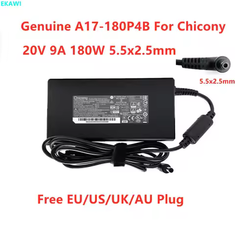 Genuine Chicony A17-180P4B 20V 9A 180W 5.5x2.5mm A180A051P AC Adapter For MSI GF65 10UE WS66 WS75 La