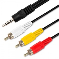 3.5mm to RCA 1-3 Jack Audio Cable 90cm Length - Black cbl142