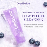 Glad2Glow Low Ph Gel Gentle Cleanser Facial wash Skincare hydrating pencuci muka Blueberry Ceramide 