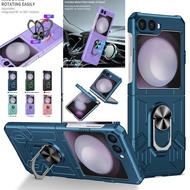 Slim Armor Rotatable Ring Bracket Case Casing Samsung Galaxy Z Flip 6 Z Flip 5 Z Flip 4 Z Flip 3 Z F