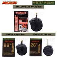 Bicycle Inner Tube MAXXIS Welter Weight 24x1.9/2.125 26x1.5/2.5 FV48mm AV48mm
