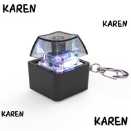 KARENGOODS Fidget Keychain, Glowing Fingertip Clicks Finger Keyboard Caps, Relaxing Mechanical Switc
