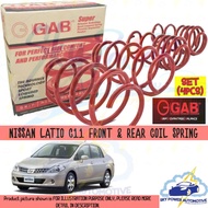 NISSAN LATIO C11 GAB SUPER SPORT PREMIUM HIGH PERFORMANCE COIL SPRING (SET 4PCS)