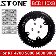 Stone 110bcd Double Chainring for Shimano FC-4700 5800 6800 9000 105 R7000 R8000 R9100 for Rotor 4 Bolts Road Bike 52 36T 53 39T 54 40T 50 34T 46 32T 2X