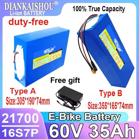 AAA AA 60V 35Ah 21700 16S7P Lithium Ion Battery Pack 3000W Power Tool Batteries Outdoor Backup Batte