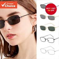 Retro Rectangle Glasses Unisex Metal Clear Lens Small Frame Radiation Protection Cermin Mata