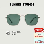 SUNNIES STUDIOS - Val White Gold Pond Polarized Pilot Sunglasses - 60335P-2-2