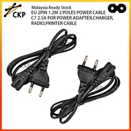 EU 2PIN 1.2M 2 POLES POWER CABLE C7 2.5A FOR POWER ADAPTER,CHARGER,RADIO,PRINTER CABLE