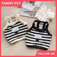 Summer Thin Pets Dog Clothes French Bear Kittens Striped Sling Puppy Outfit with Traction Buckle