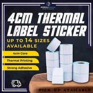 【4CM】 Thermal Sticker Barcode Price Label Product 热敏标签纸 30x20 35x25 40x20 40x30 50x20 50x30 60x40 70