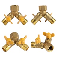 authentic 【Ready Stock】Water Pipe Connector Adapter Brass 2 Way Tap Garden Hoses Pipes Splitters Gar