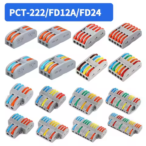 10/100Pcs Lever Wire Connectors, Compact Splicing Wire Connector, 2 3 5 Way Electrical Connectors, f