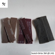 MERAH 3m 7440/7447/7448 Scotch Brite Pad Sandpaper Sponge Non Woven Cut Tan-Brown Maroon - Maroon Gr