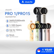 JISULIFE Portable Handheld Fan Pro1/Pro1S 100 Gear Strong Wind Speed Digital Display Adjustable