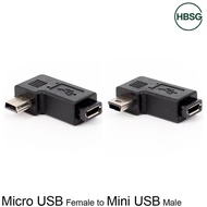 【HBSG】 90 Degree Right Left Angle Mini USB Type A Male To Micro USB Female Adapter Hot