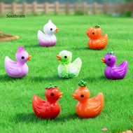 SOU Desktop Ornament Ornament 9 Pcs Cute Vegetable Duck Figurines Set – Mini Resin Eggplant Pumpkin 