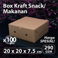 Ktg Dus Kraft Snack 20 x 20 x 8 cm - Food Chocolate Box - Rice Kraft Box - Not Laminate