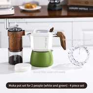 BINCOO Moka Pot Espresso Coffee Pot 2 Cups Double Valve Set Household Small Hand Grinder Coffee Make