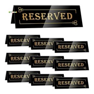 Waterproof Double-Sided 10PCS Acrylic Reserved Table Signs-6x2x1.6 in Table Tent-Seated Space Indica